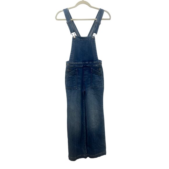 Evereve wide leg overall denim classic bib style 24 - Picture 2 of 13